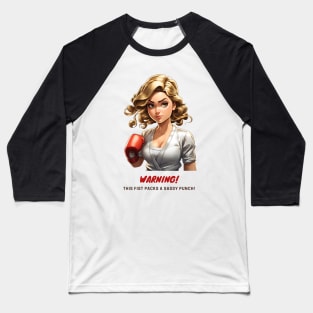 Sassy Punch Female Fighter Baseball T-Shirt